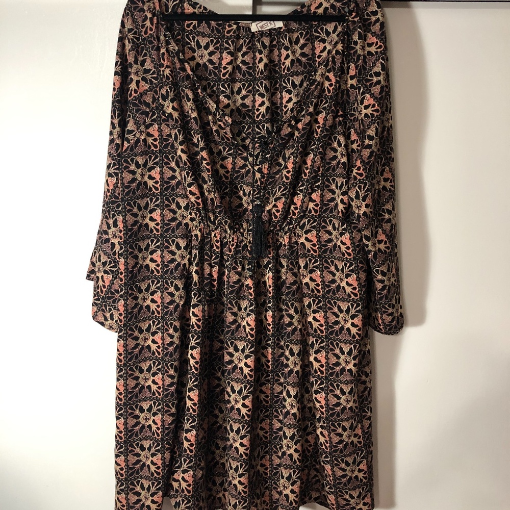 Tua WestK tie-front geometric pattern tunic